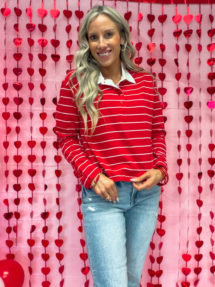 Long Shot Stripe Cotton Polo Shirt