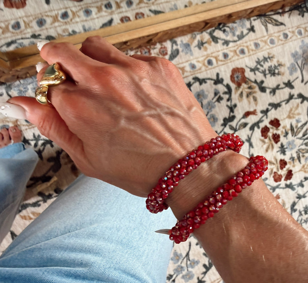 All That Glitters Bracelet - Red
