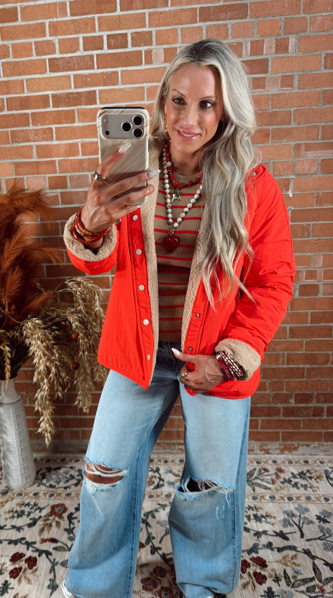 Crimson Cocoa Cozy Reversible Fleece Jacket