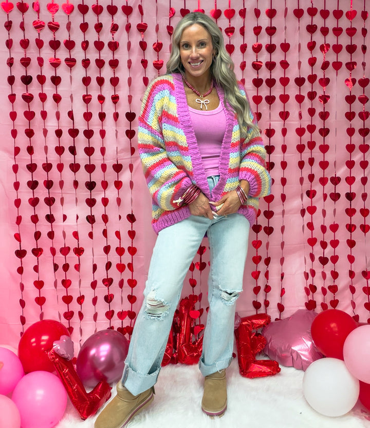 Spark Interest Striped Cardigan