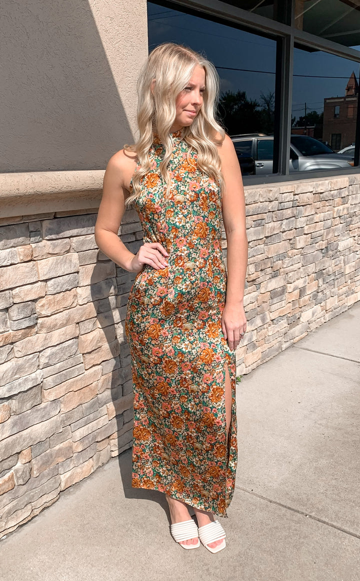 Silvie Floral Halter Maxi Dress