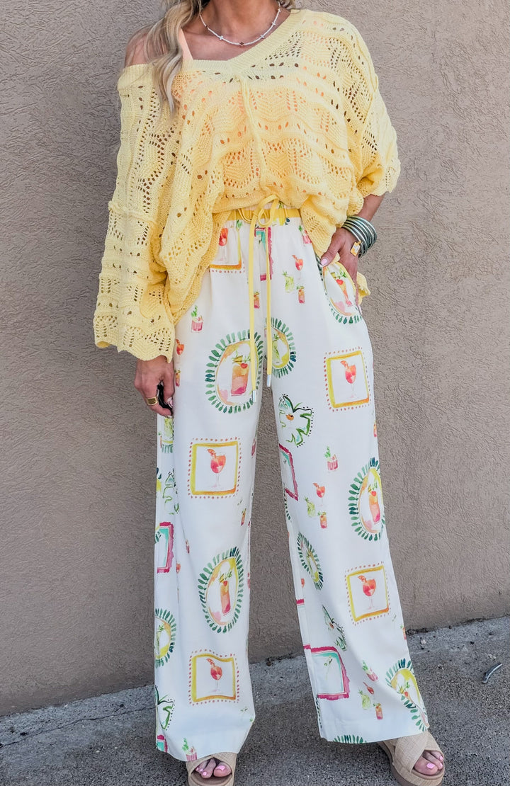 Happy Hour Printed Pants