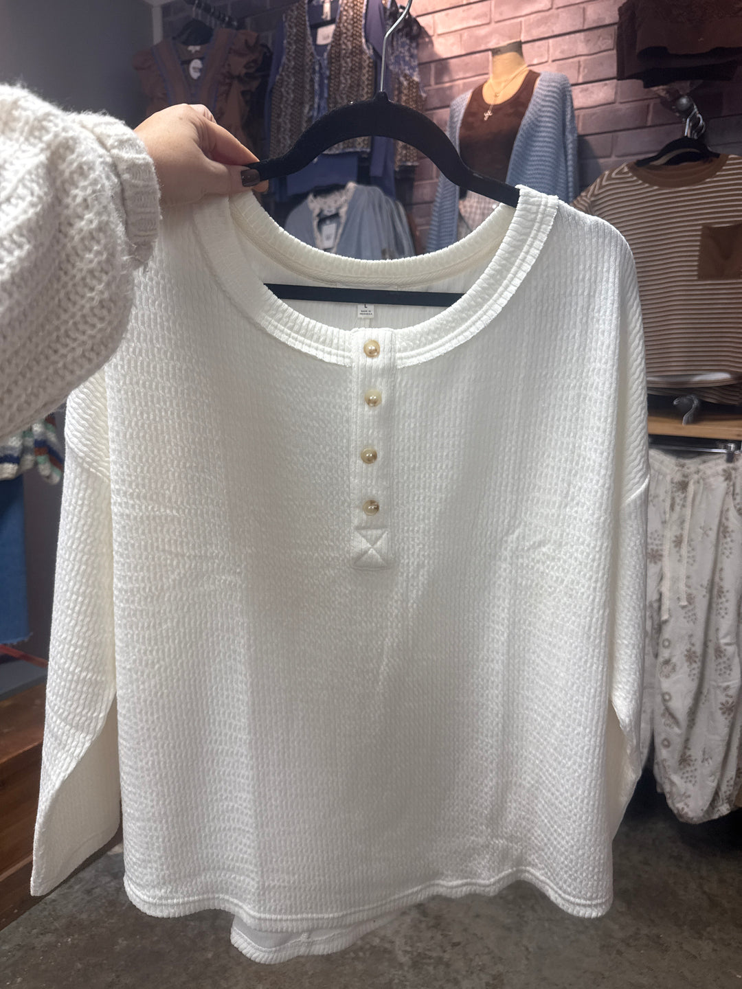 SBS Scooped Waffle Knit Top