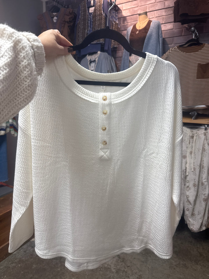 SBS Scooped Waffle Knit Top