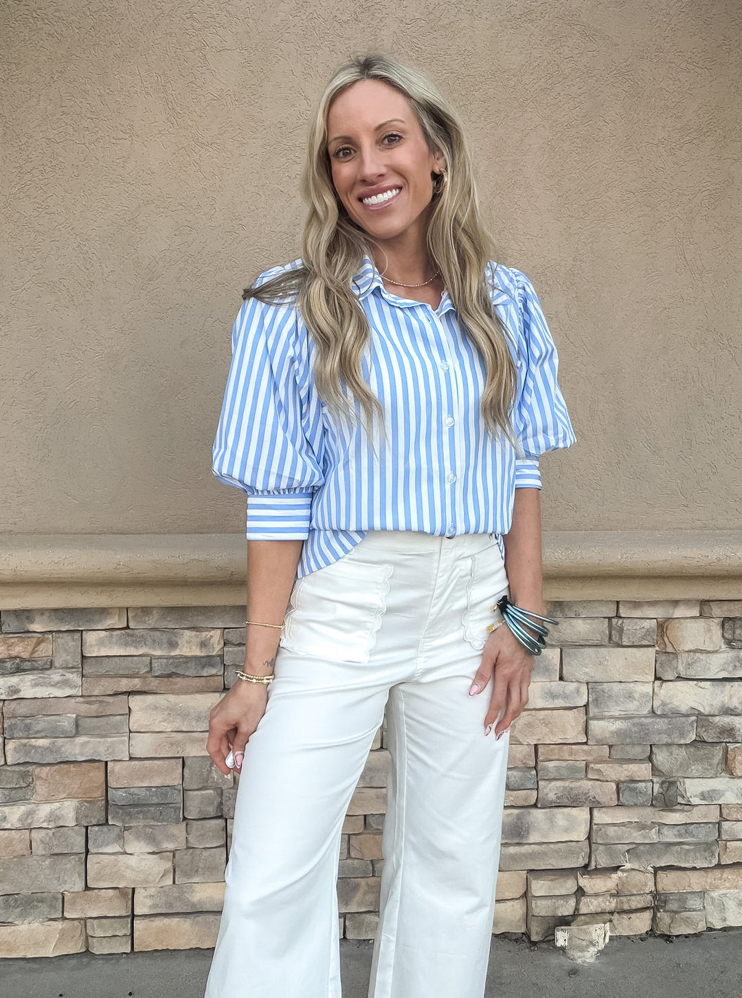 Seaside Puff Sleeve Top
