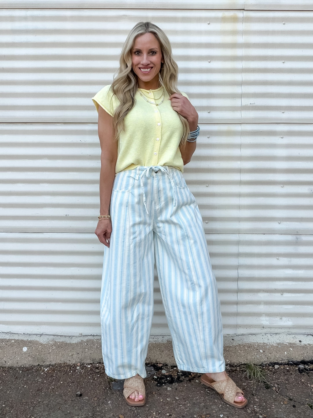 Bluebell Stripe Barrel Denim