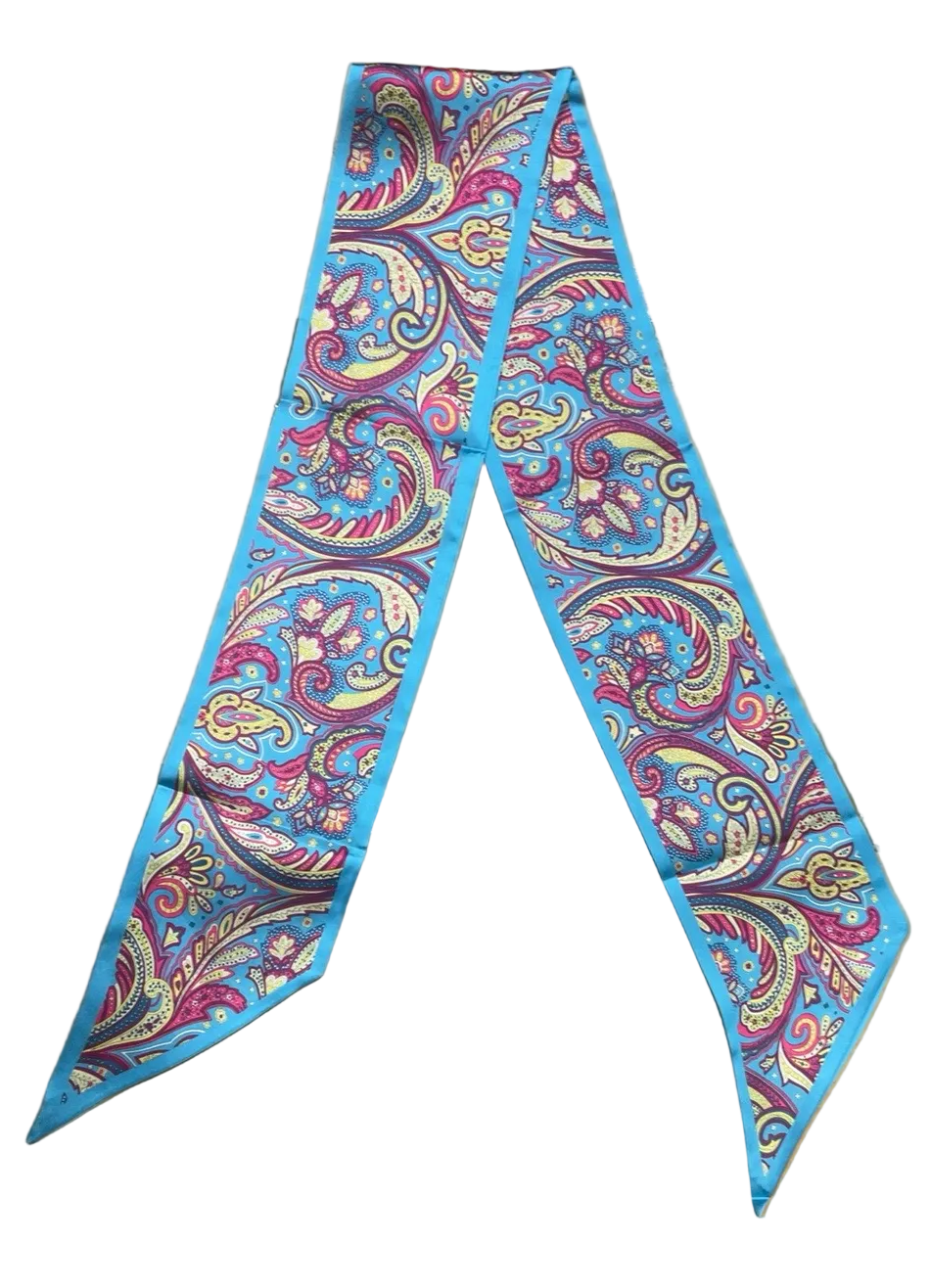 The Finishing Touch Twilly - Bahama Blue Paisley