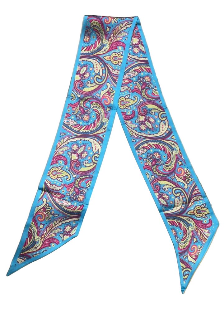The Finishing Touch Twilly - Bahama Blue Paisley