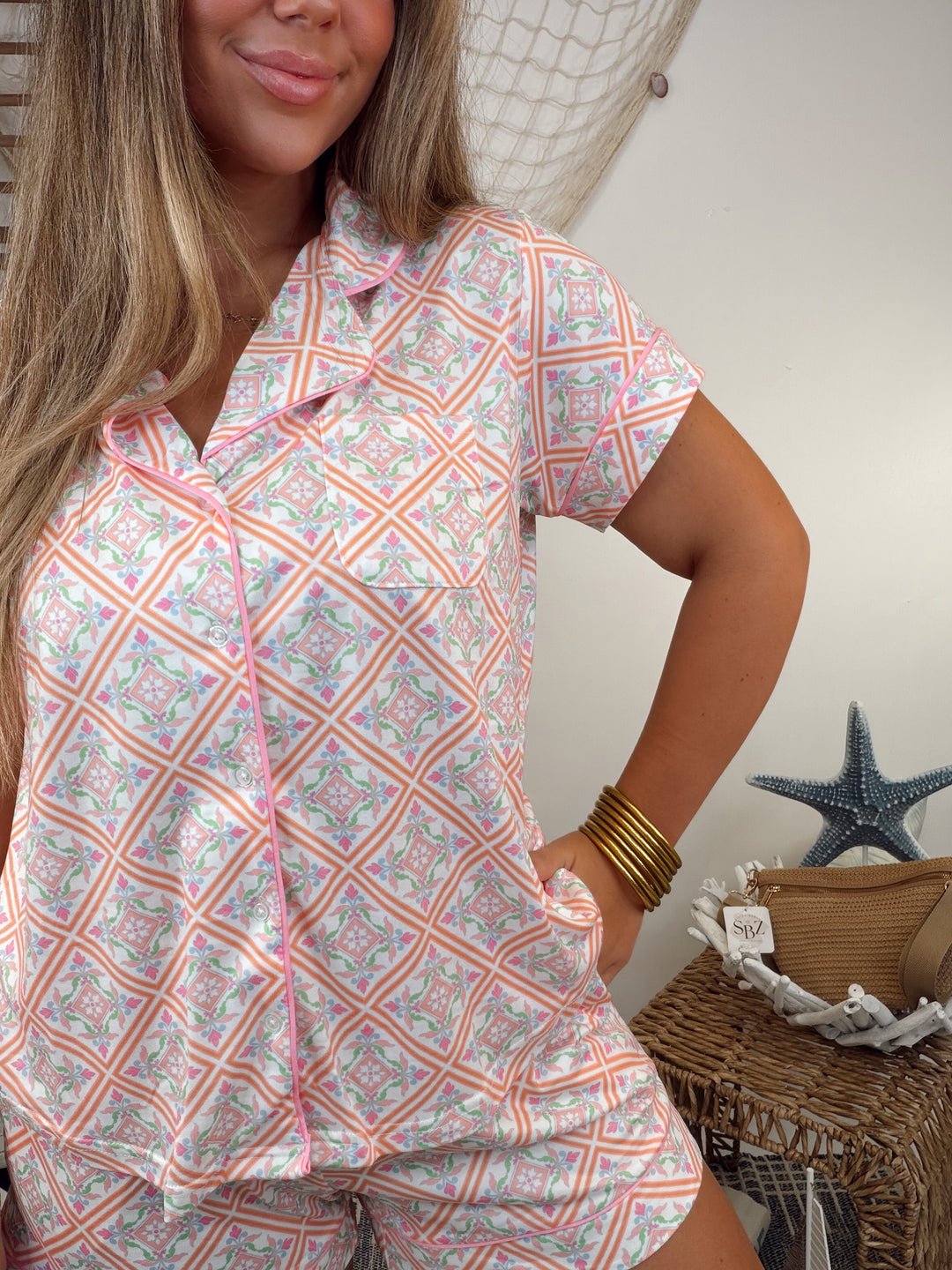 Blush Tile Pajama Set