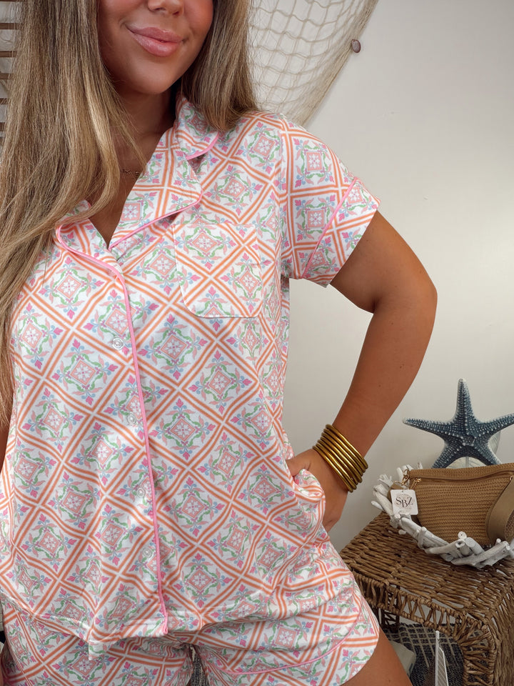 Blush Tile Pajama Set
