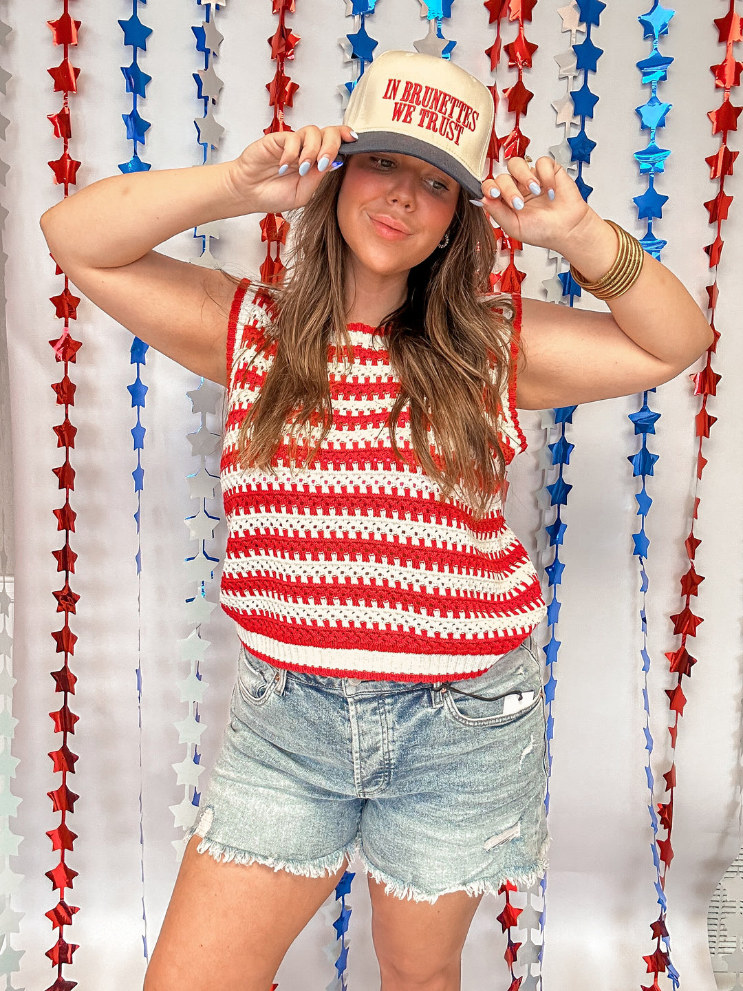 Love Again Striped Crochet Tank