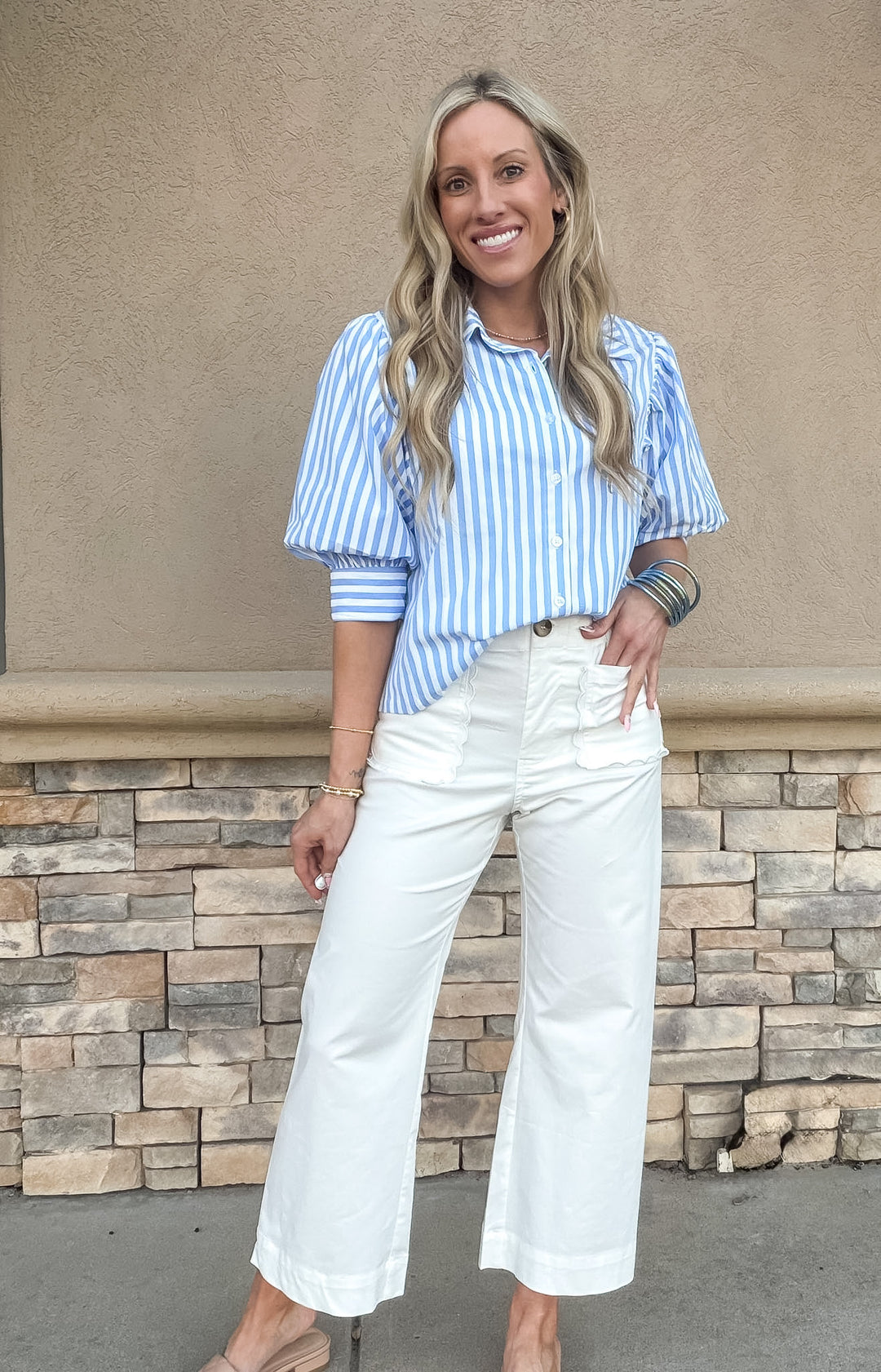 Seaside Puff Sleeve Top