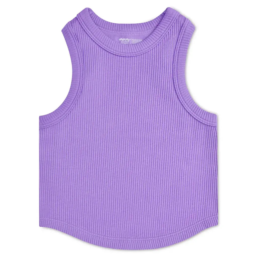 Vivid Violet Crop Ribbed Racerback Top
