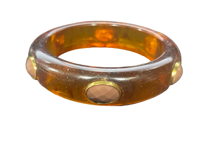Sienna Stone Resin Bangle - Amber