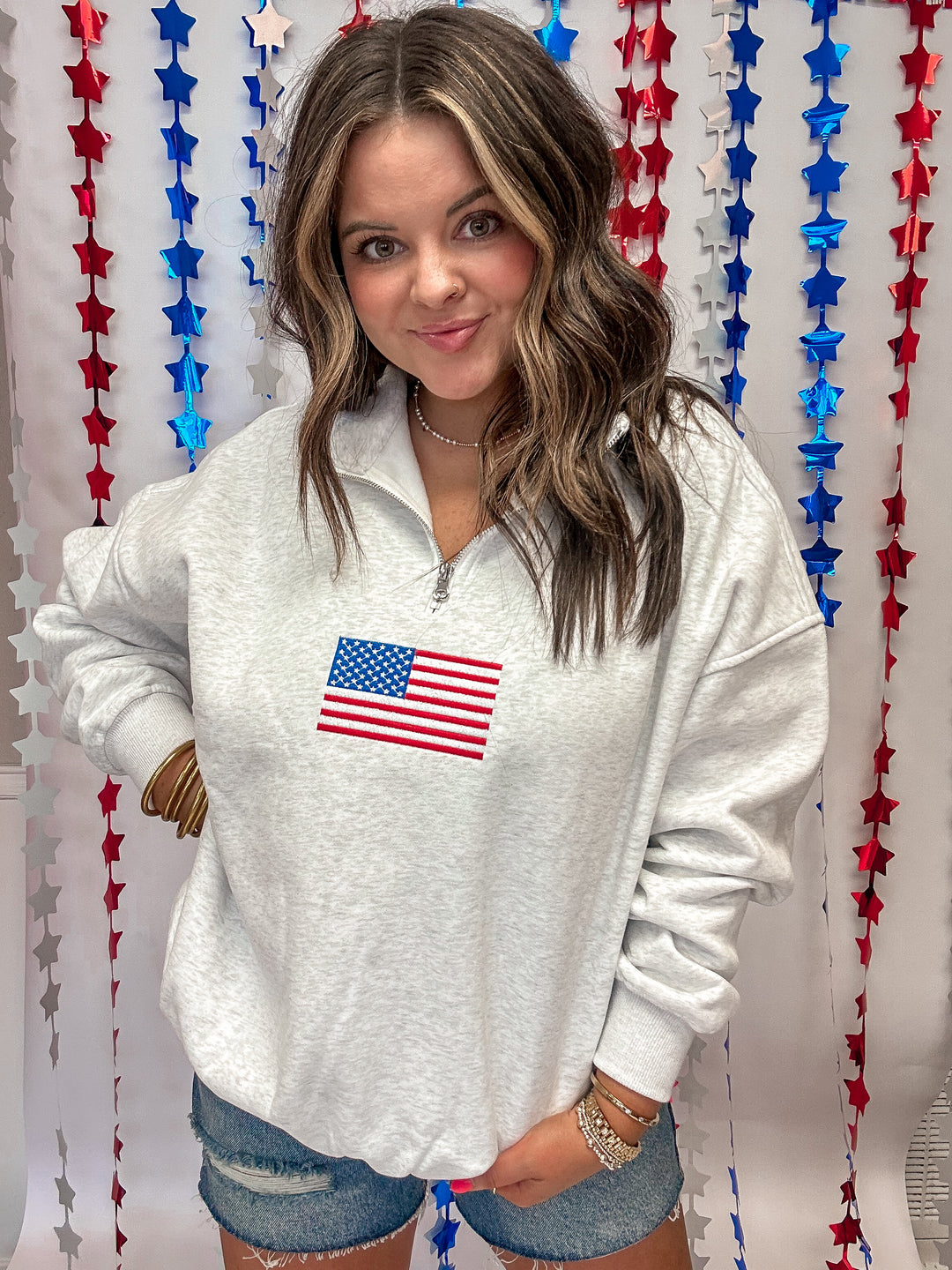 American Flag Quarter Zip