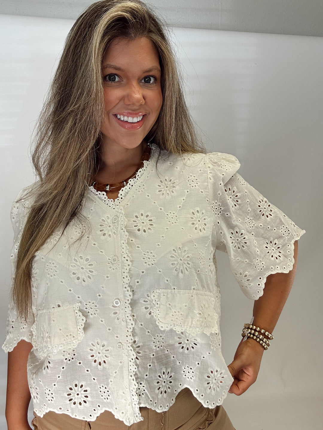 Sweet Little Secret Eyelet Top