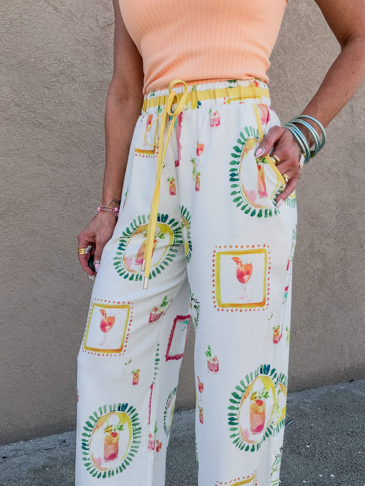 Happy Hour Printed Pants