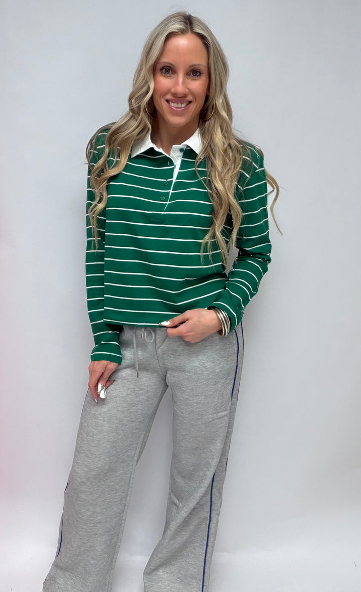 Long Shot Stripe Cotton Polo Shirt