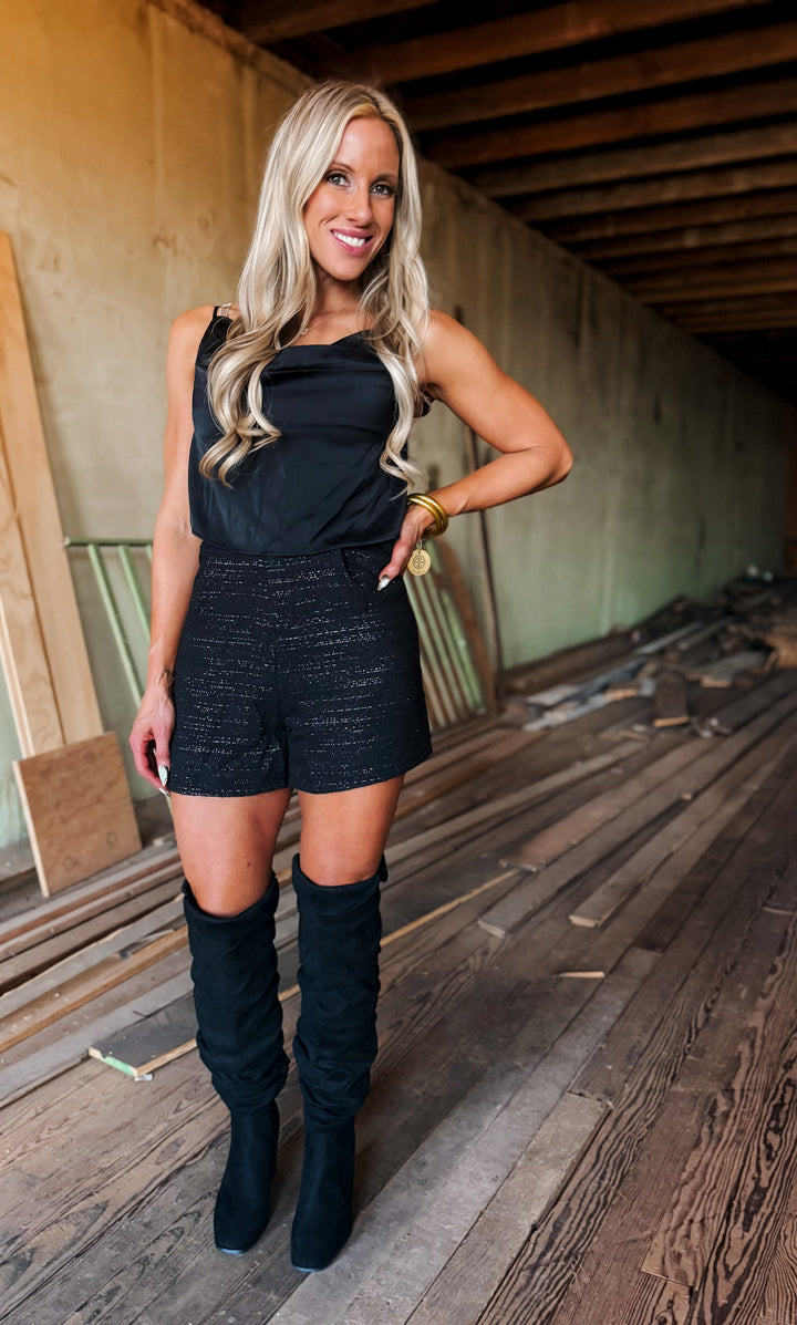 Holiday Sparkle Tweed Shorts