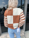 Pumpkin Kisses Mixed Print Sweater