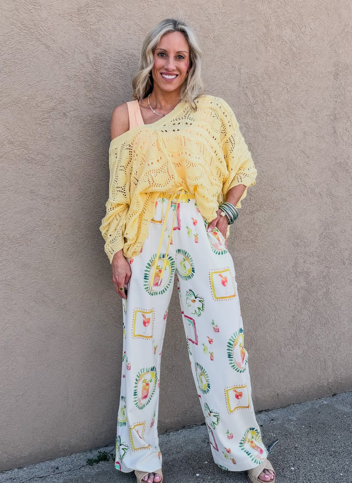 Happy Hour Printed Pants