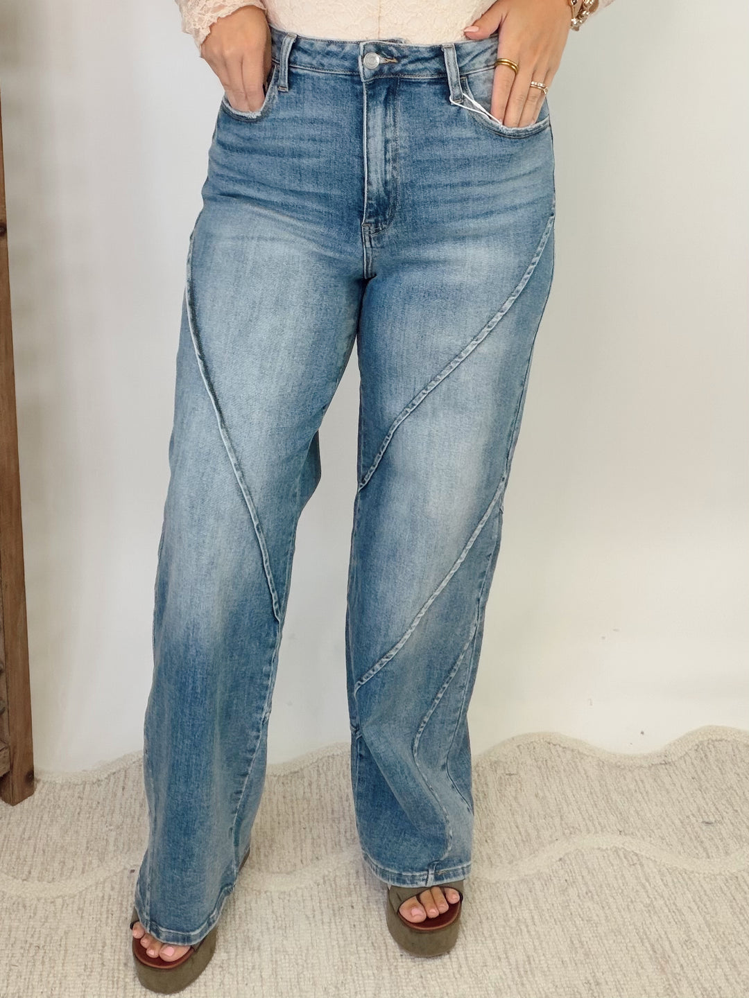 Seamed Street Straight Jeans