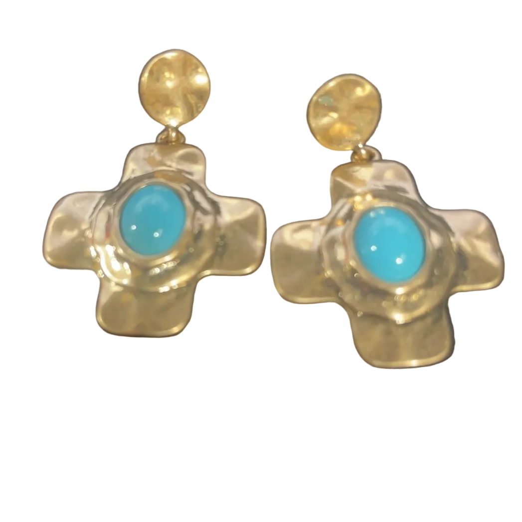 Golden Prairie Cross Earrings