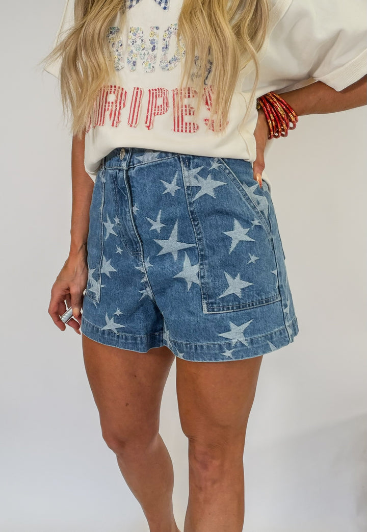 Star Spangled Denim Shorts