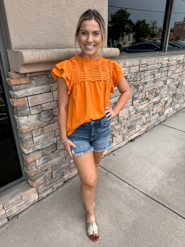 Always On Time Pleated Top