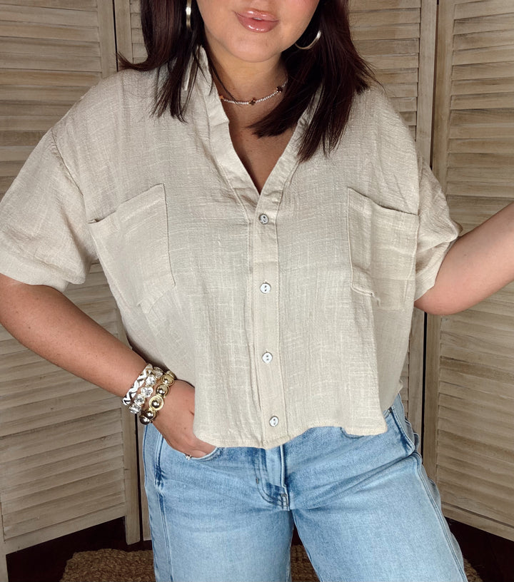 Sandy Shores Button-up Top