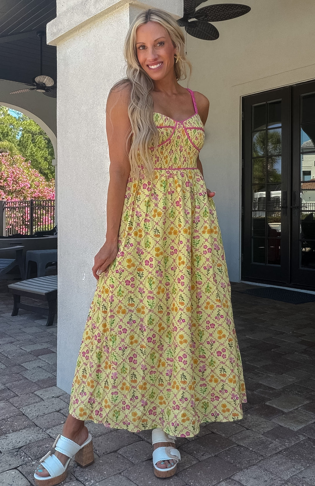 Summer Flower Garden Printed Maxi Dress