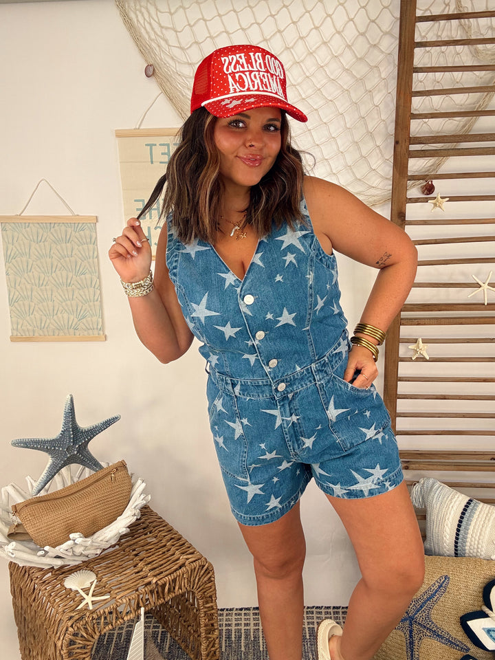 Firecracker Denim Romper
