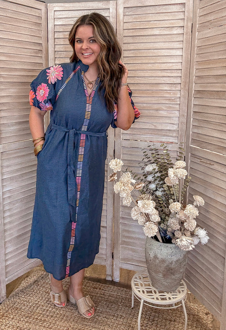 Floral Frenzy Embroidered Dress