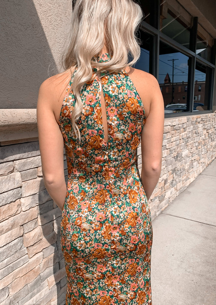Silvie Floral Halter Maxi Dress