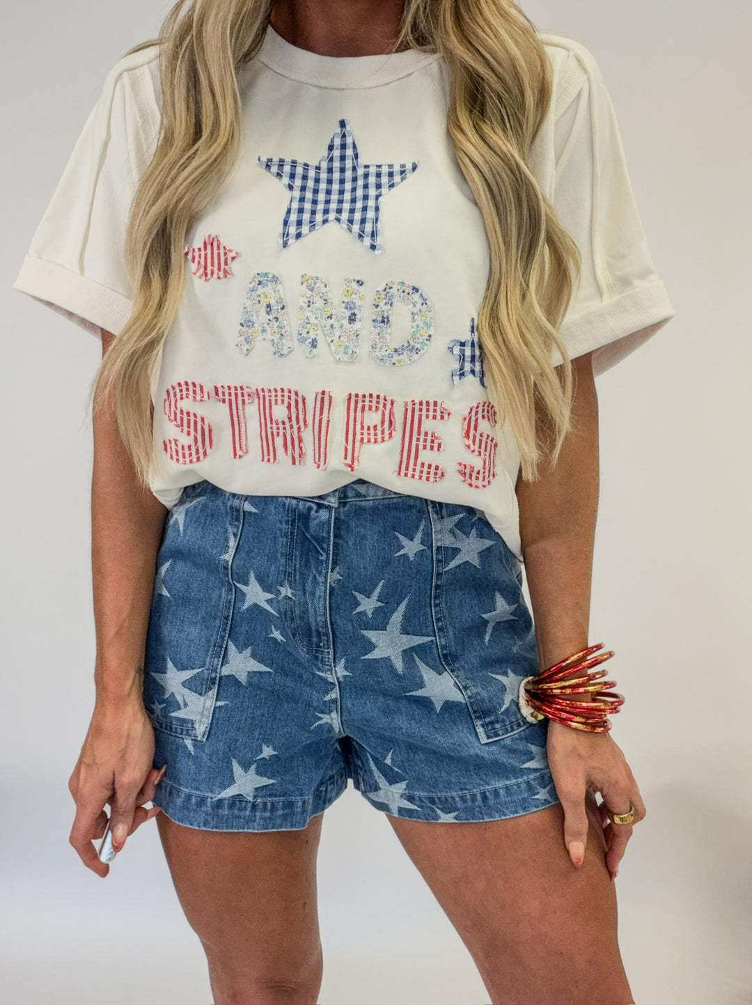 Star Spangled Denim Shorts