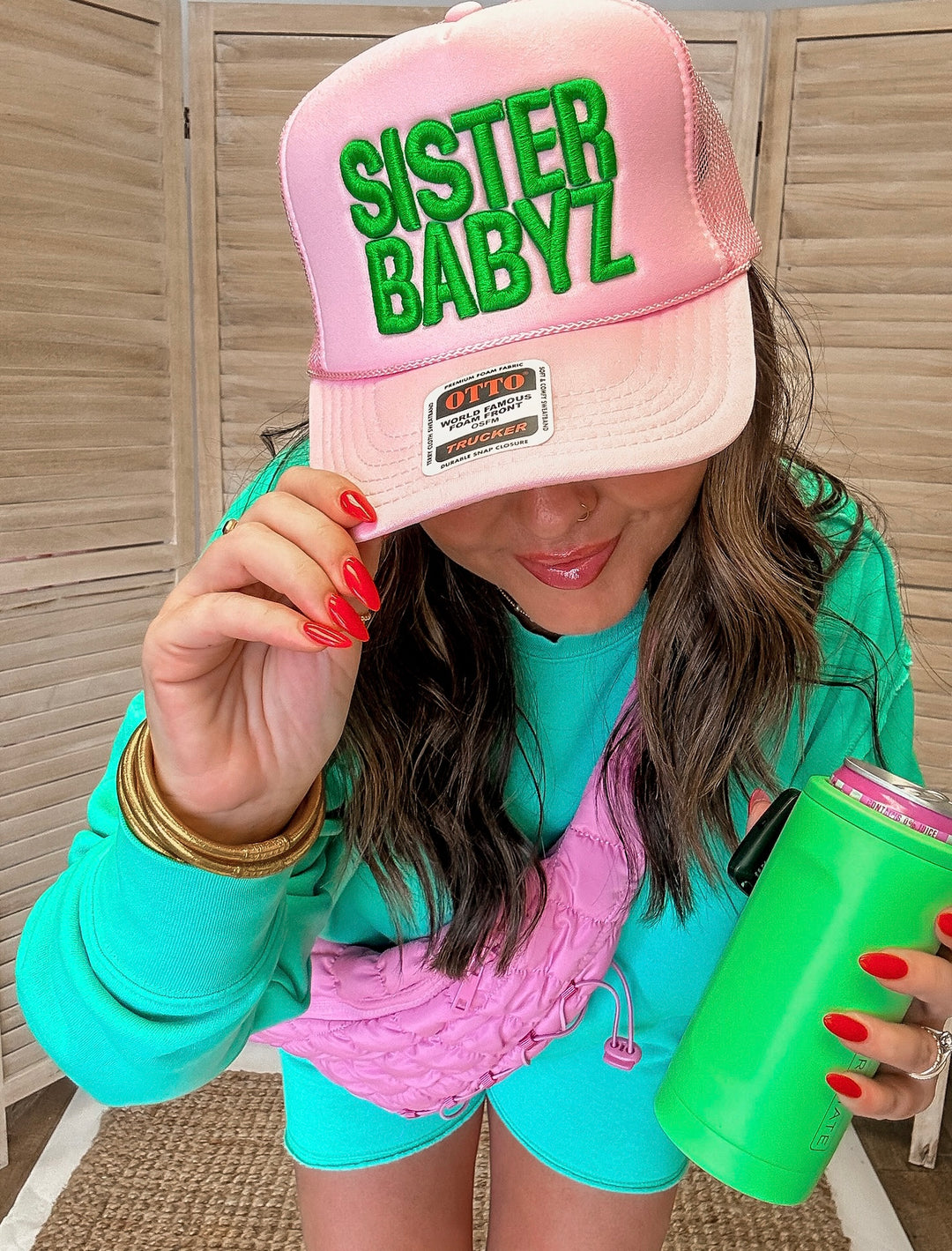 Sisterbabyz Puff Letter Trucker