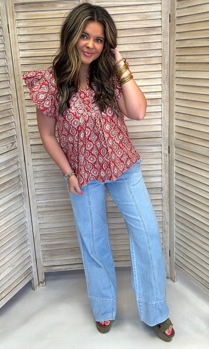 Arizona Bound Printed Top