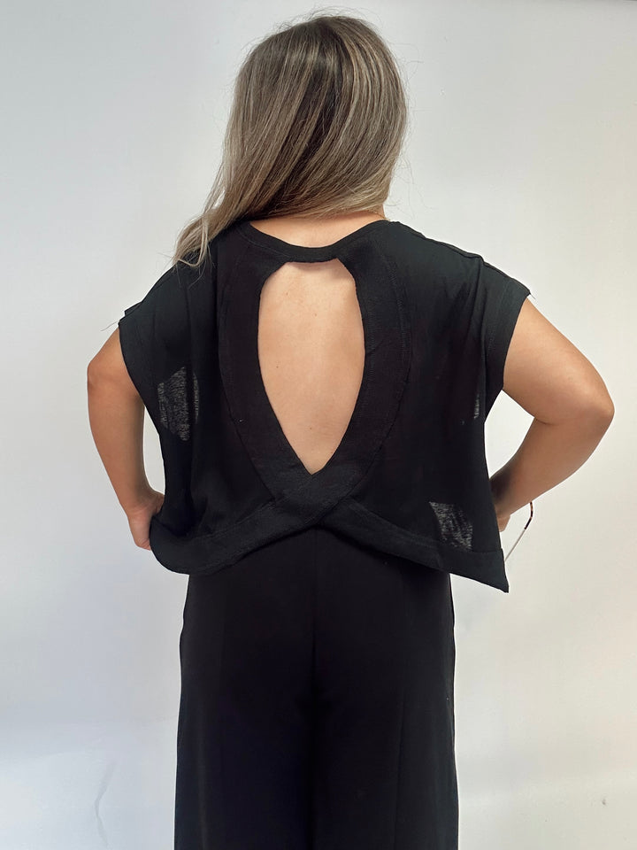 Relaxed Fit Crossback Tee