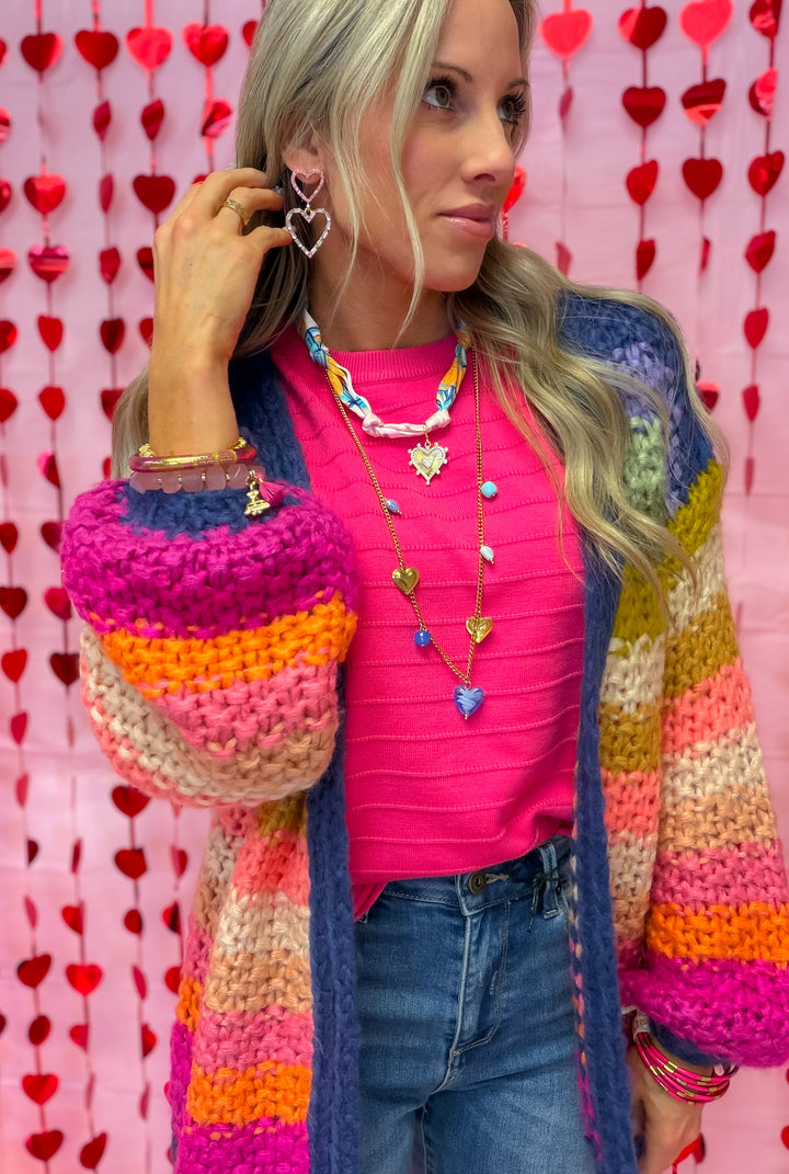 Comfy Color Wave Cardigan