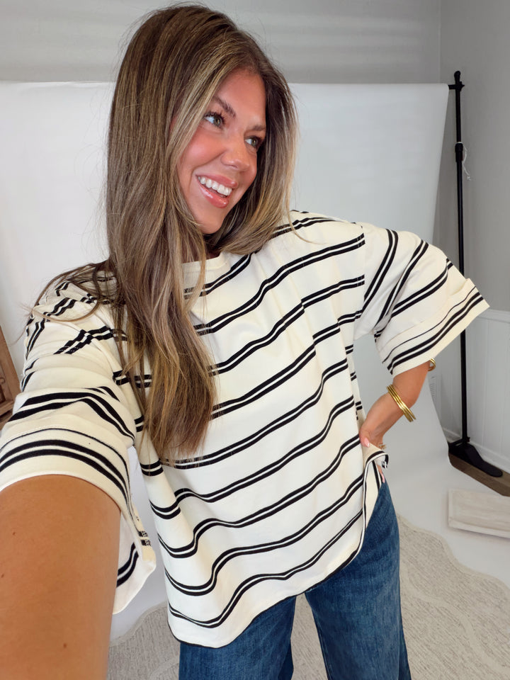 Barely Trying Stripe Tee