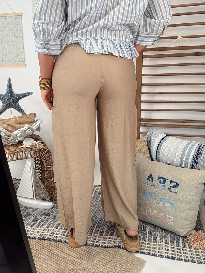 Soft Structure Wide Leg Pants