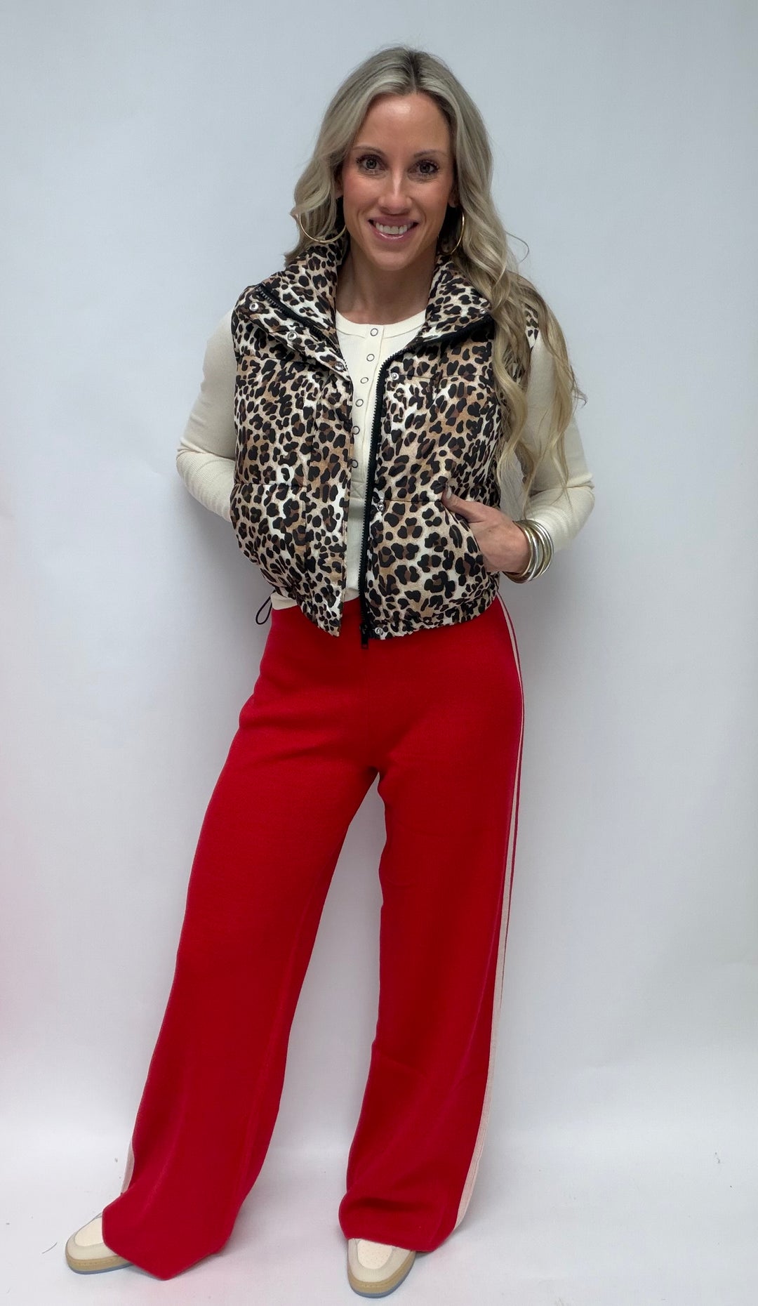 SBS Straight Leg Knit Pants  W/ Side Stripes