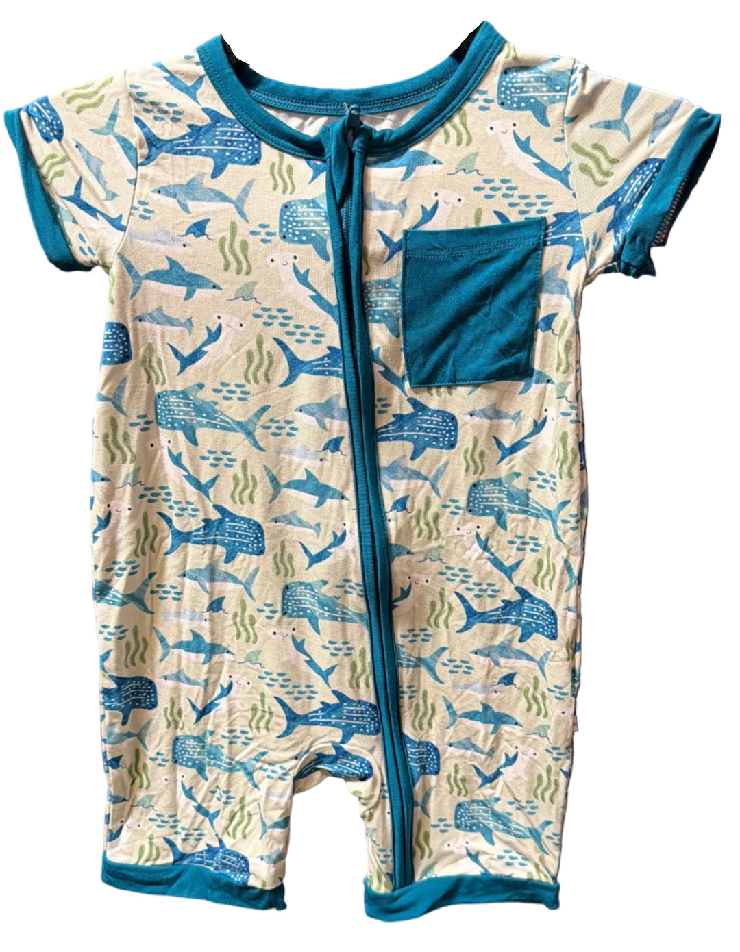 Shark Friends Bamboo Shortie Romper