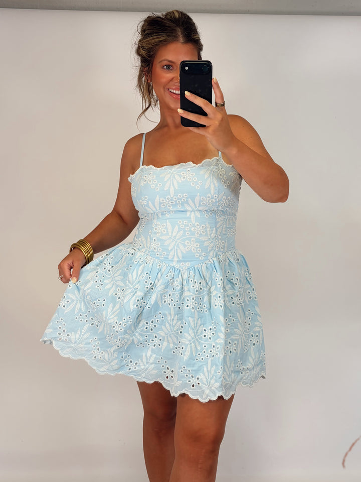 Bluebell Lace Mini Dress