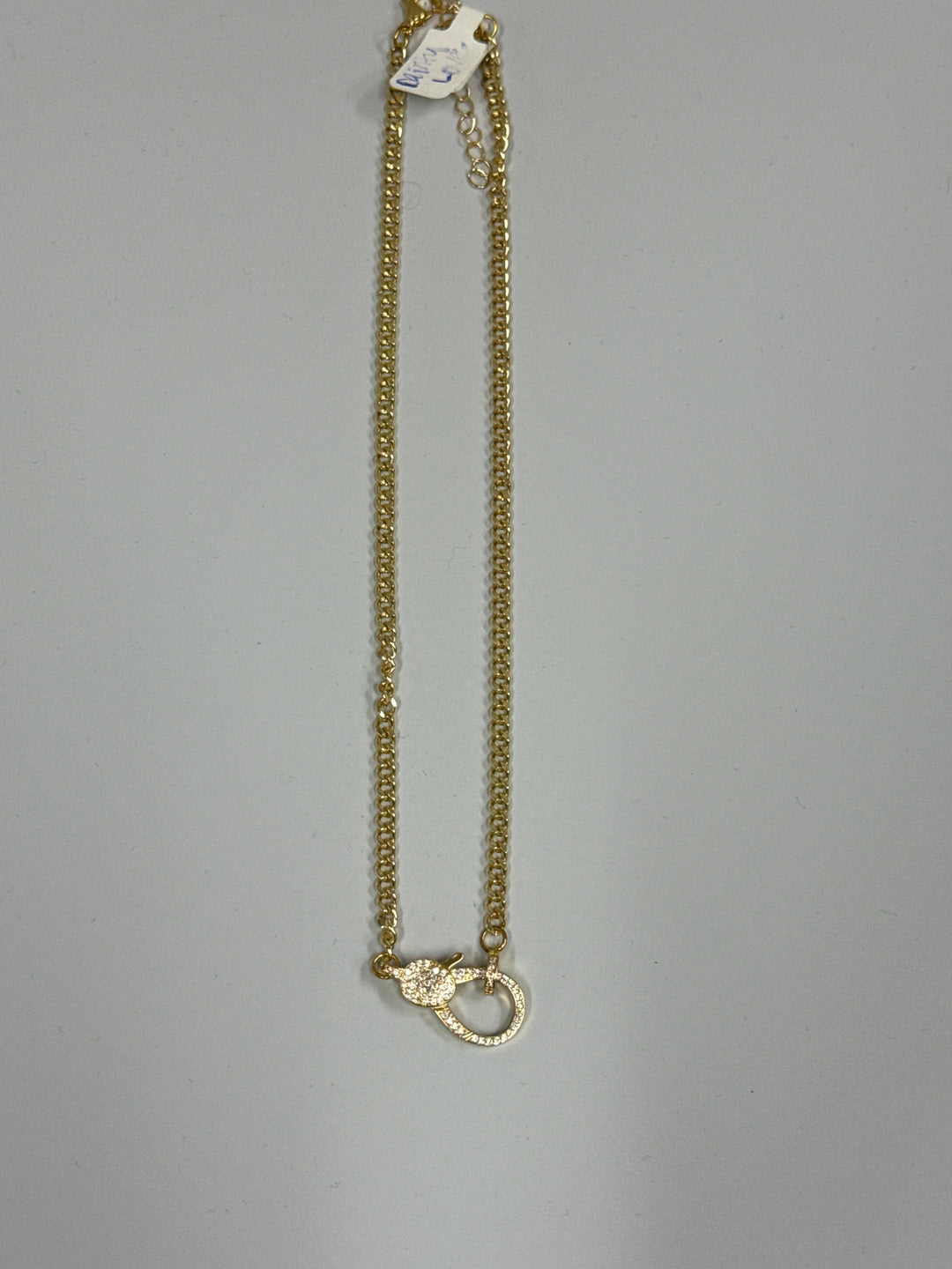 Dainty Love Rhinestone Clasp Necklace