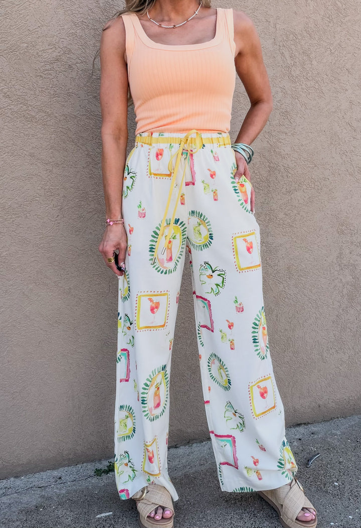 Happy Hour Printed Pants