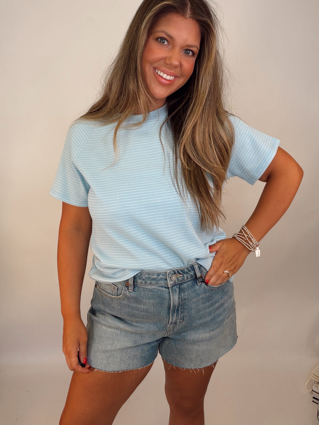 Soft Sky Waffle Tee