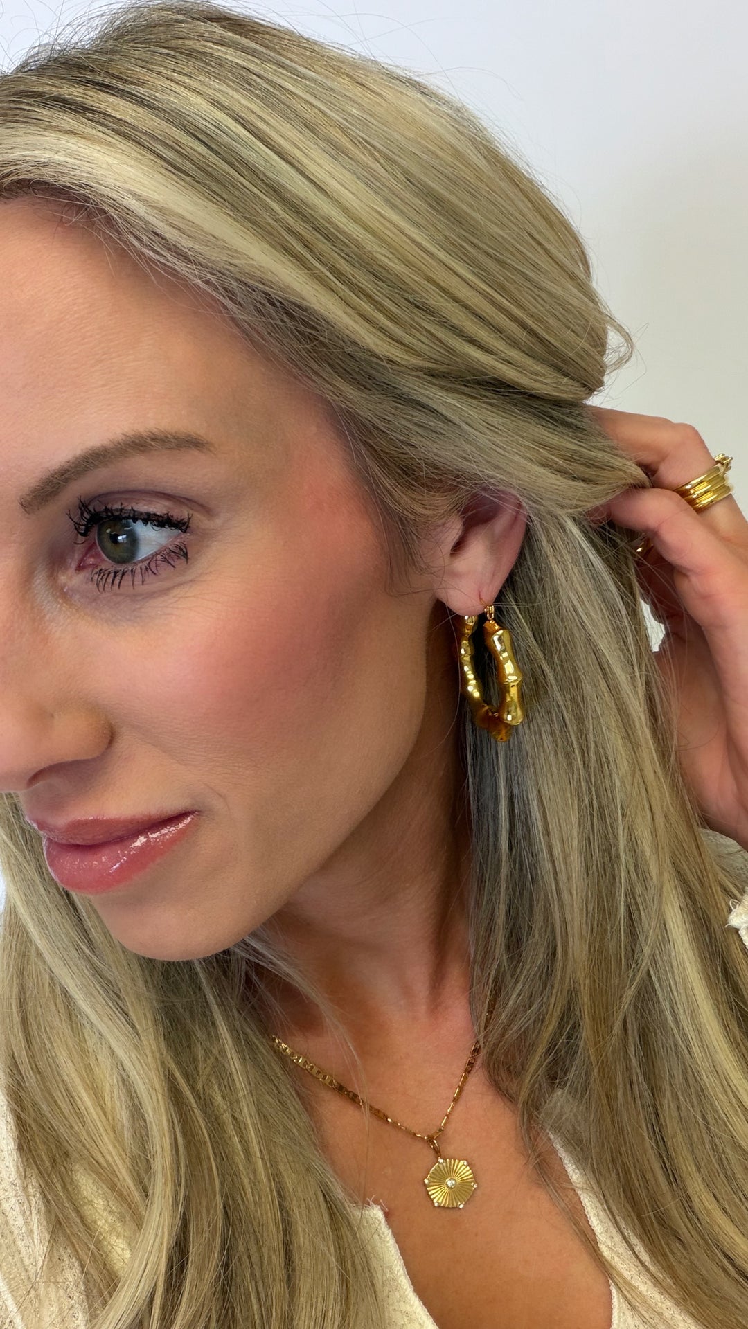 The Luxe Bamboo Hoop Earrings
