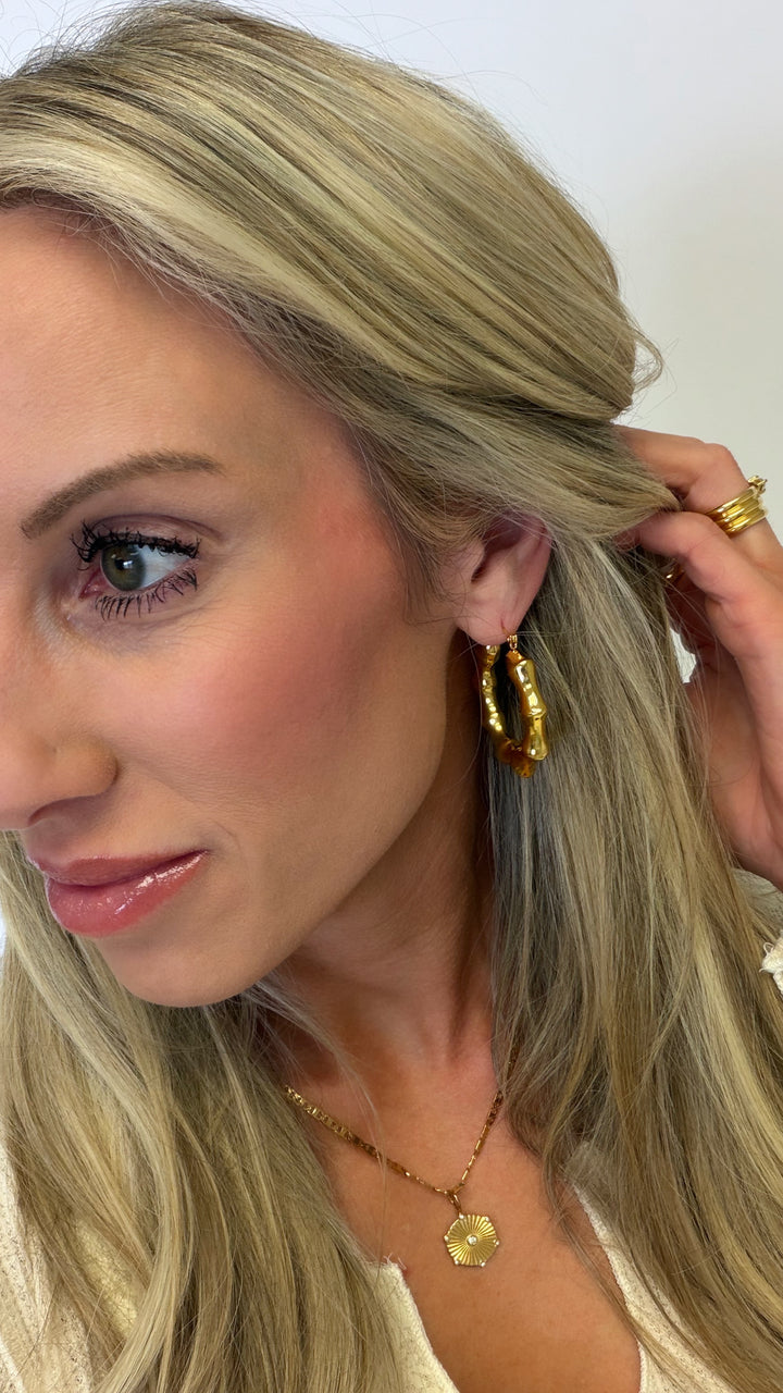 The Luxe Bamboo Hoop Earrings