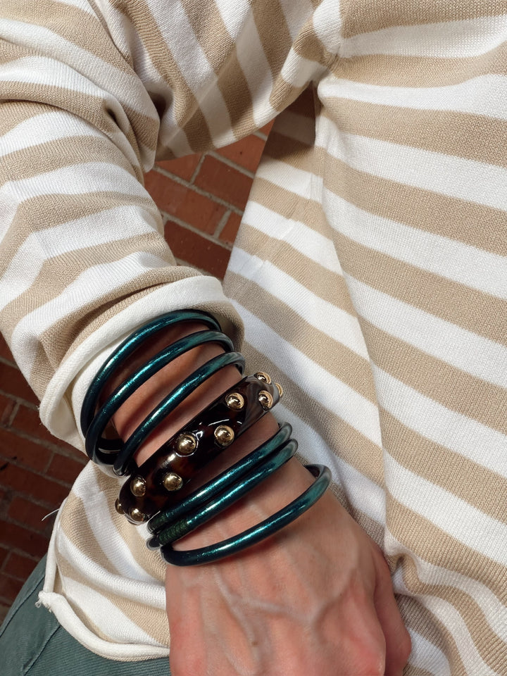 Avery Studded Bangle - Tortoise